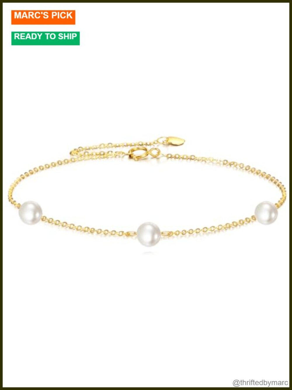 14k Solid Gold Freshwater Pearl Link Bracelet Fine Jewelry Gift